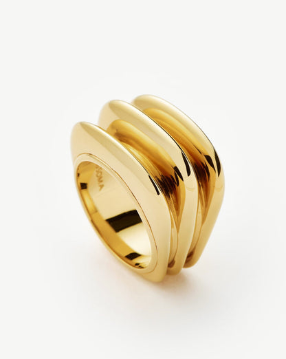 Hera Dome Triple Ridge Ring Rings Missoma