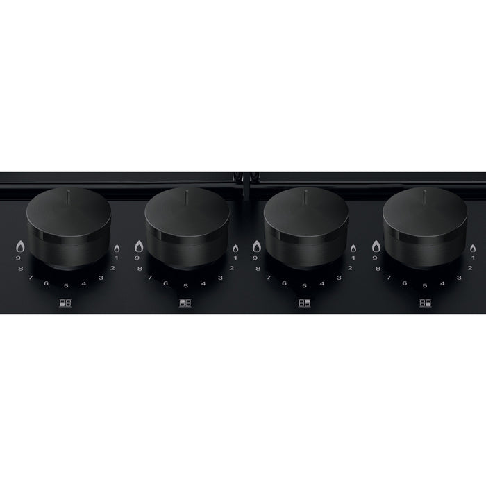 Hotpoint PPH60PFNB 60Cm Gas Hob Mulitflame With Enamel Pan Supports Black