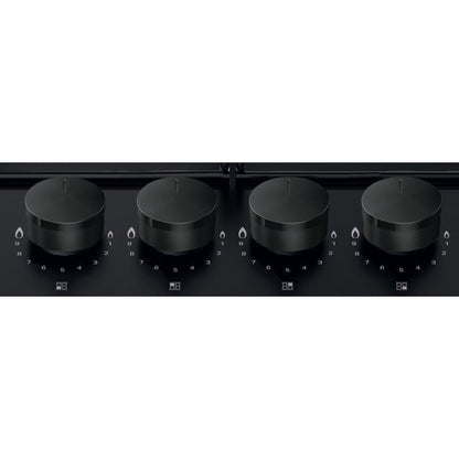 Hotpoint PPH60PFNB 60Cm Gas Hob Mulitflame With Enamel Pan Supports Black