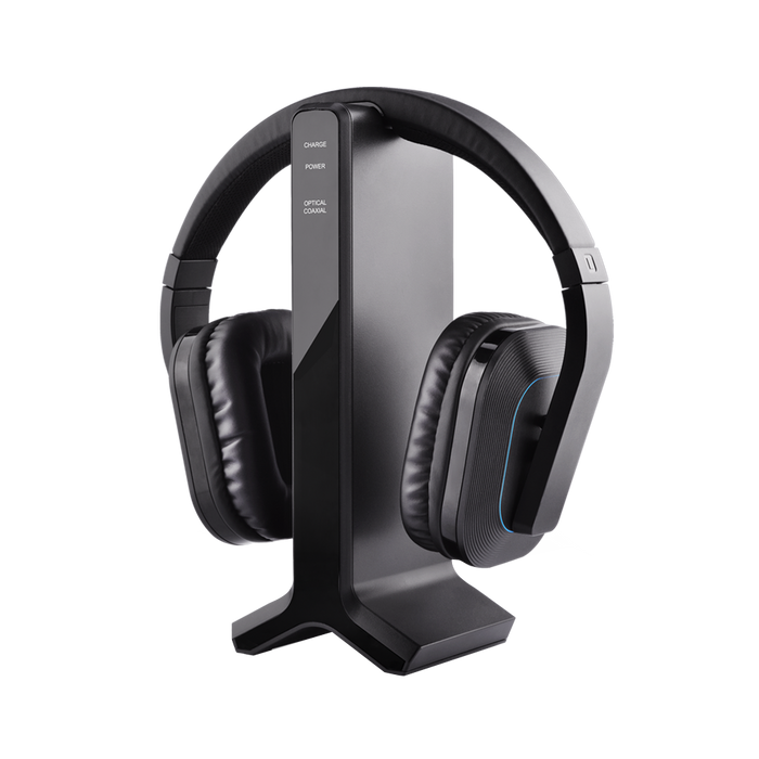 HT280 Wireless TV headphones, high volume setting, transmitter charging dock, ideal for the seniors and hearing impaired