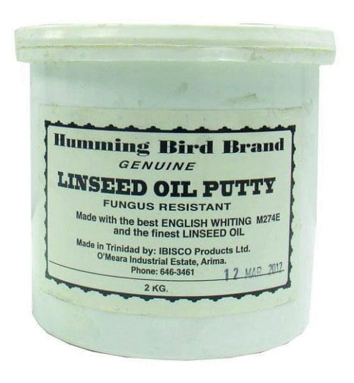 HUMMING BIRD BRAND FUNGUS RESISTANT, PUTTY, LINSEED OIL, 2 KGS (4 1/2 LBS) - 02609 MEGA