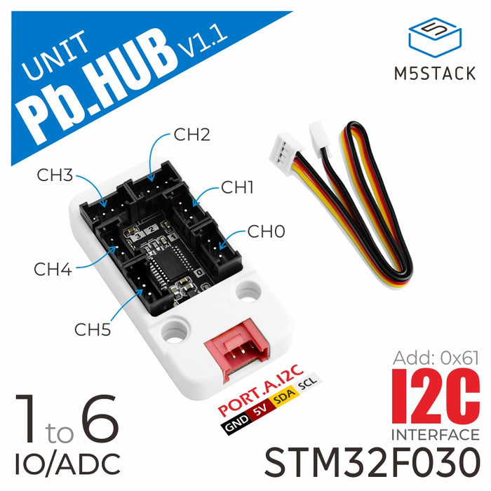 I/O Hub 1 to 6 Expansion Unit (STM32F0) - m5stack-store