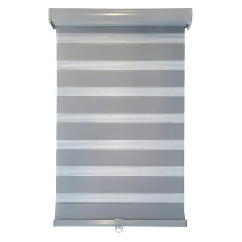 ITY CDNG-3 44 Olivia Stone Cordless Polyester Zebra Day-Night Blind 44"x84" in Grey