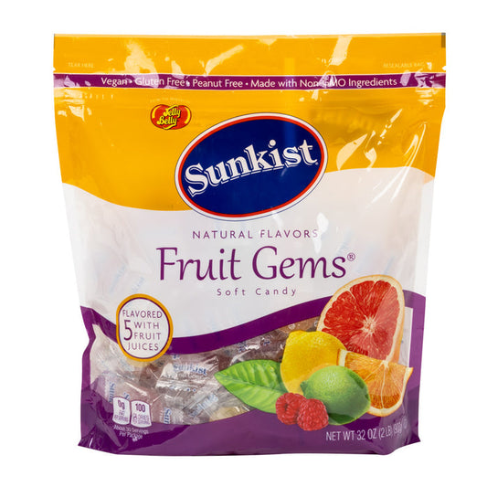 Jelly Belly Sunkist Fruit Gems Gummy Candy Pouches - 8 Count