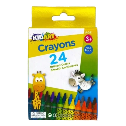 KidArt Brilliant Colour, Smooth Consistancy Crayons (24 Pack) - 8851934730080 Pie's Variety Store
