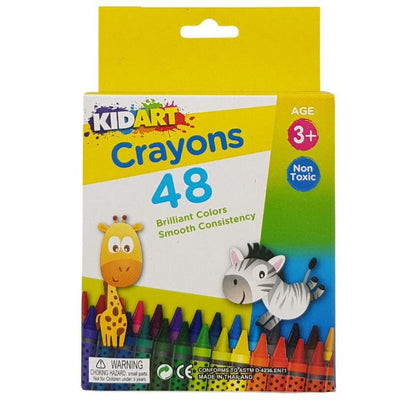 KidArt Brilliant Colour, Smooth Consistancy Crayons (48 Pack) - 8851934790084