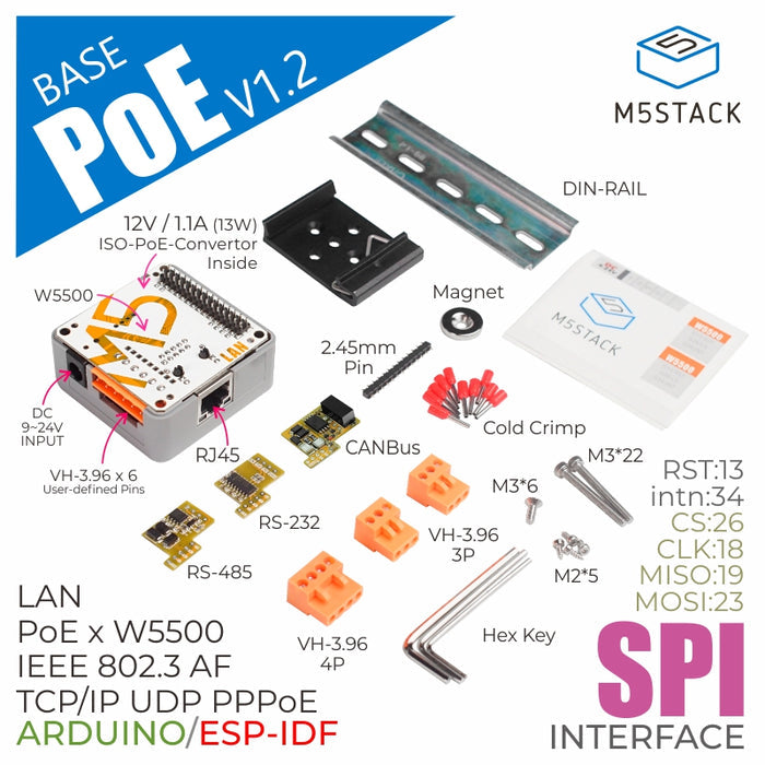 LAN Module W5500 with PoE V12 - m5stack-store