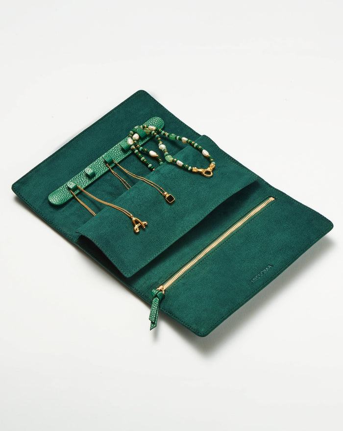 Leather Jewellery Roll | Malachite Green Accessories Missoma