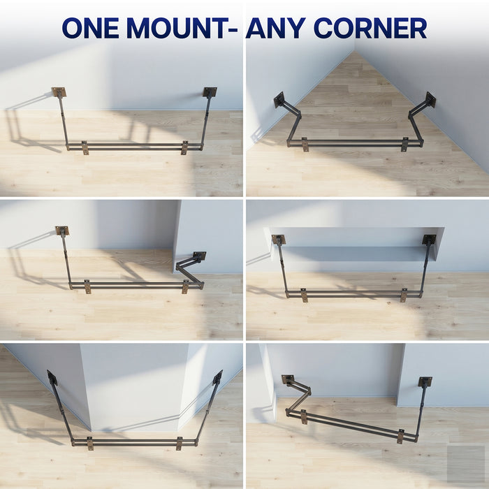 Low Profile Corner Large TV Wall Mount - 75" to 120" Screens