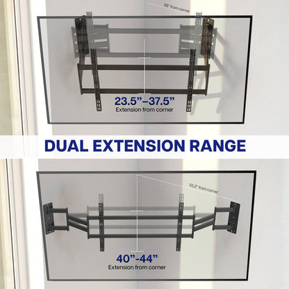 Low Profile Corner Large TV Wall Mount - 75" to 120" Screens