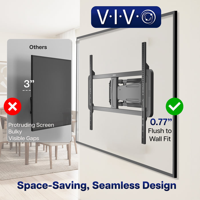 Low Profile Telescoping TV Wall Mount - 46" to 100" Screens