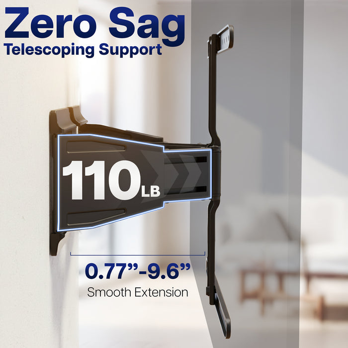 Low Profile Telescoping TV Wall Mount - Up to 90" Screens