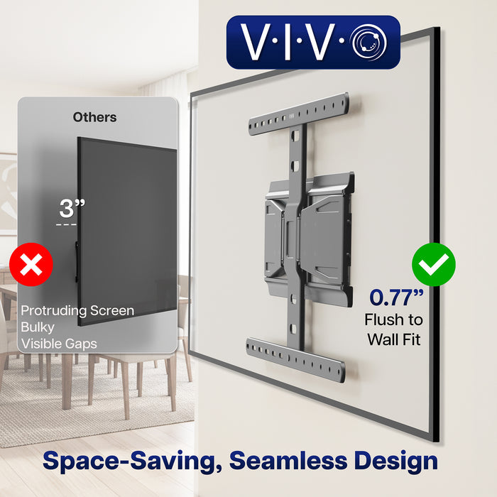 Low Profile Telescoping TV Wall Mount - Up to 90" Screens