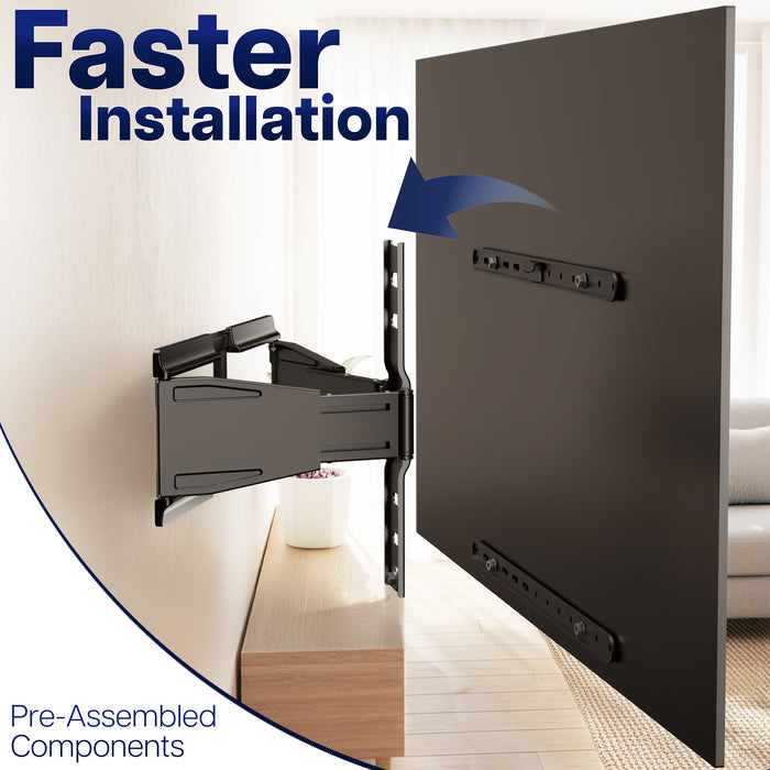 Low Profile Telescoping TV Wall Mount - Up to 90" Screens