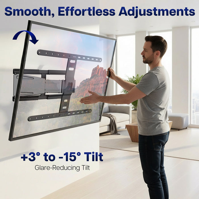 Low Profile Telescoping TV Wall Mount - Up to 90" Screens