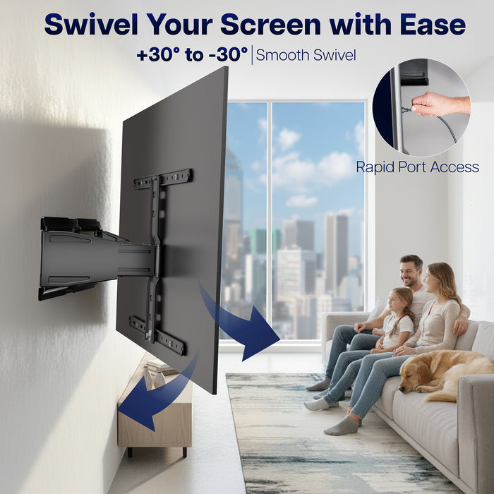 Low Profile Telescoping TV Wall Mount - Up to 90" Screens