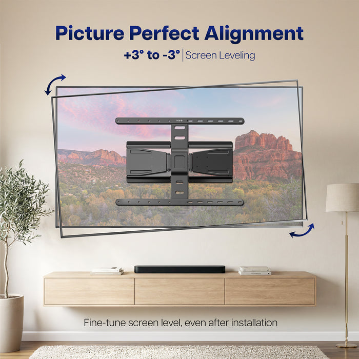 Low Profile Telescoping TV Wall Mount - Up to 90" Screens