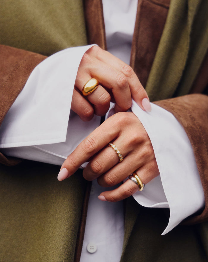 Tennis Eternity Stacking Ring | 18ct Gold Vermeil Cubic Zirconia Rings Missoma