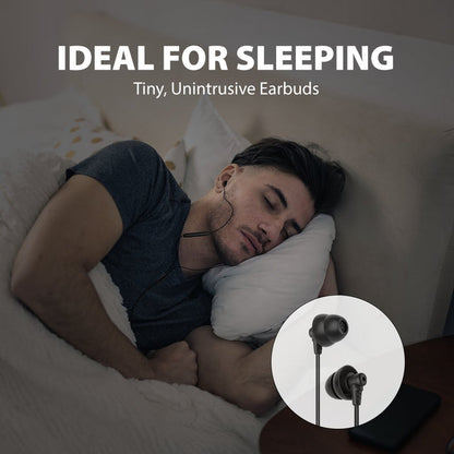 Lullaby E20 Sleep Headphones Wired for Side Sleepers. Tiny and unintrusive earbdus