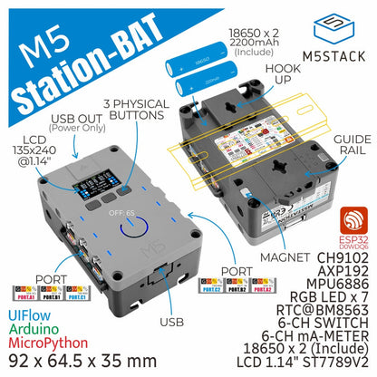 M5Stack Station ESP32 IoT Development Kit (Battery Version) - m5stack-store