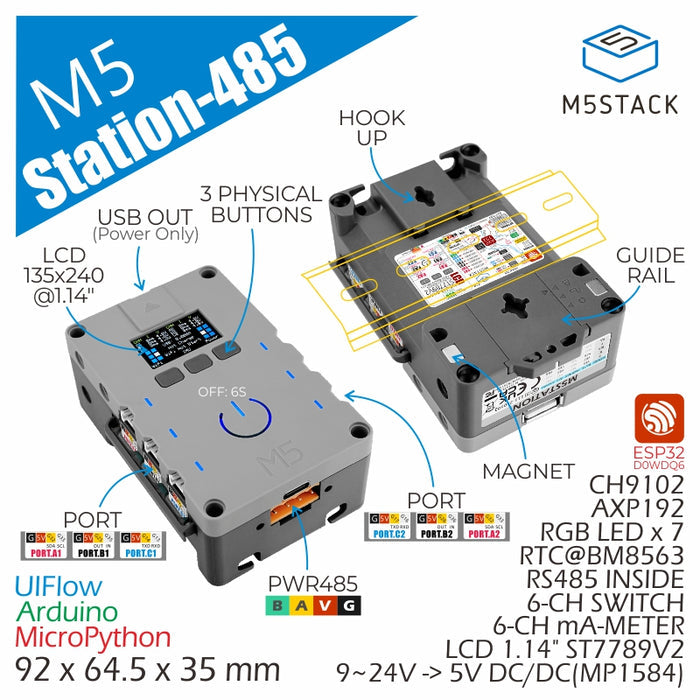 M5Stack Station ESP32 IoT Development Kit (RS485 Version) - m5stack-store