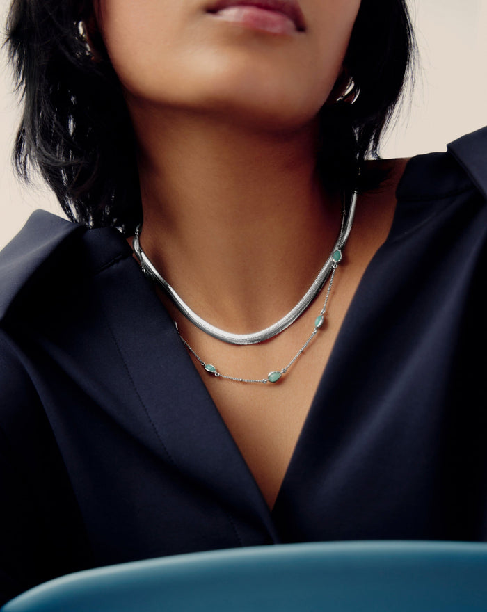 Magma Gemstone Charm Choker | Sterling Silver/Amazonite Necklaces Missoma