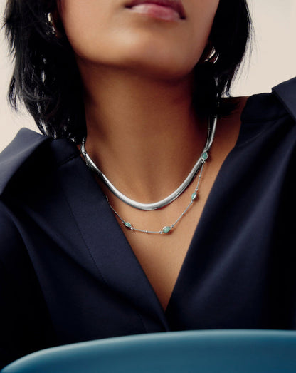 Magma Gemstone Charm Choker | Sterling Silver/Amazonite Necklaces Missoma