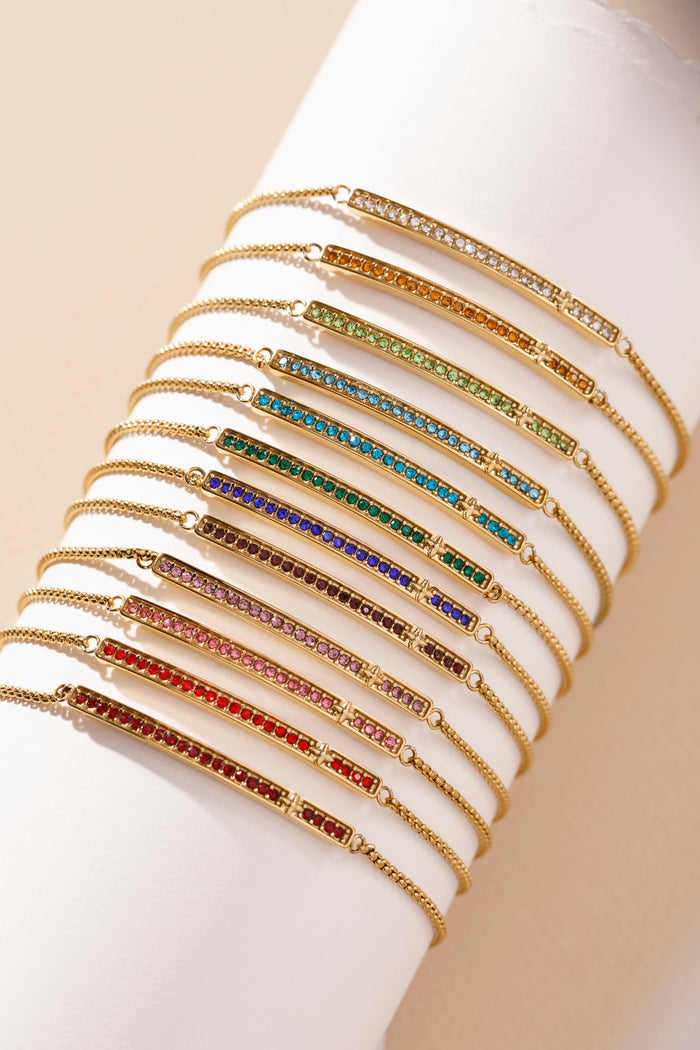 May Everyday Birthstone Pave Bolo Bracelet