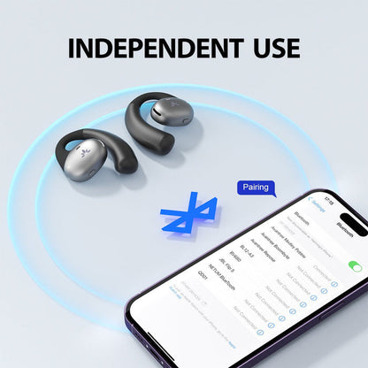 Medley Pebble Open-Ear Wireless TV earbuds for seniors, independent use with Bluetooth to phone and other Bluetooth-enabled devices.