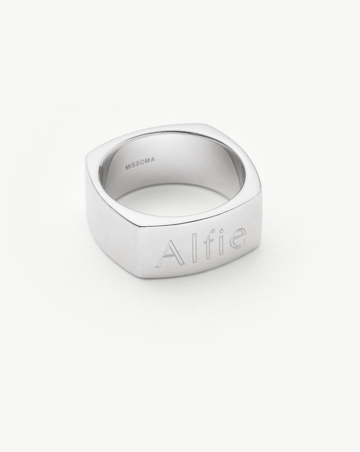 Mens Engravable Matte Wide Ring | Sterling Silver Rings Missoma