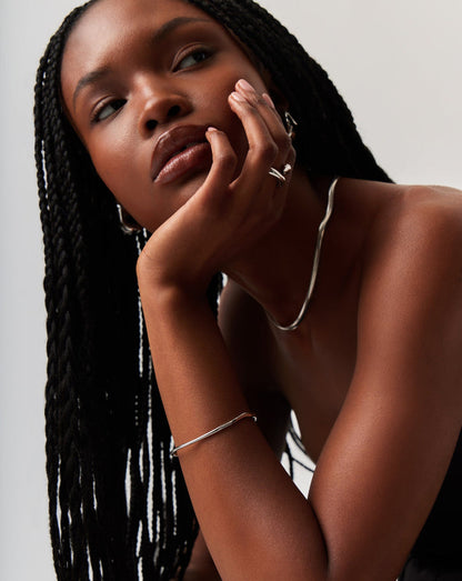 Molten Ripple Bangle | Sterling Silver Bracelets Missoma