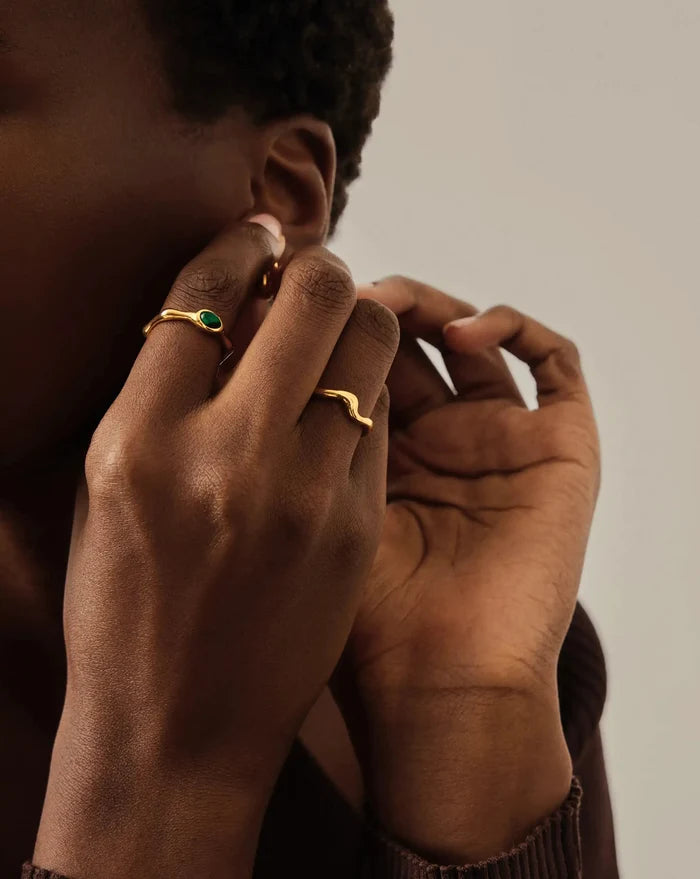Molten Wave Stacking Ring | 18ct Gold Vermeil Rings Missoma
