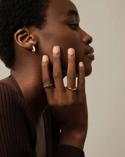 Molten Wave Stacking Ring | 18ct Gold Vermeil Rings Missoma
