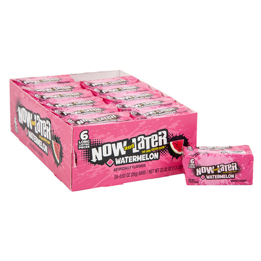 Now and Later Watermelon Candy - 24 Count