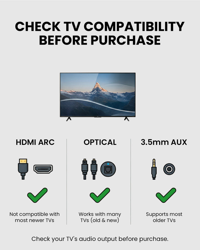 Opera Plus Wireless TV Headphones with Clear Dialogue and Boosted Volume for seniors, compatible with TV optical, 3.5 mm AUX, and HDMI ARC inputs.
