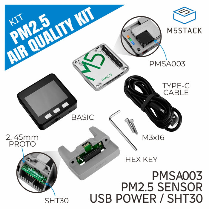 PM2.5 Air Quality Kit (PMSA003 + SHT30) - m5stack-store