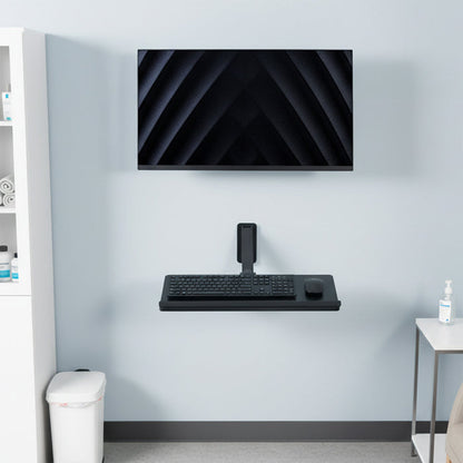 Pneumatic Wall Mounted Keyboard Tray in medical space setting