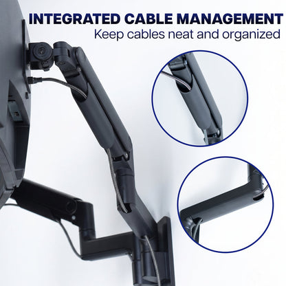 Premium Dual Arm Ultrawide Monitor Wall Mount - Up to 45" Screens