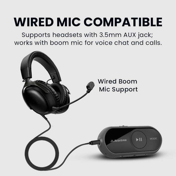 ProLink Bluetooth Adapter & Headphones Receiver, supports 3.5mm aux jack and boom microphones for clear voice chat  and calls