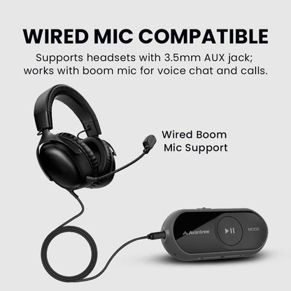 ProLink Bluetooth Adapter & Headphones Receiver, supports 3.5mm aux jack and boom microphones for clear voice chat  and calls