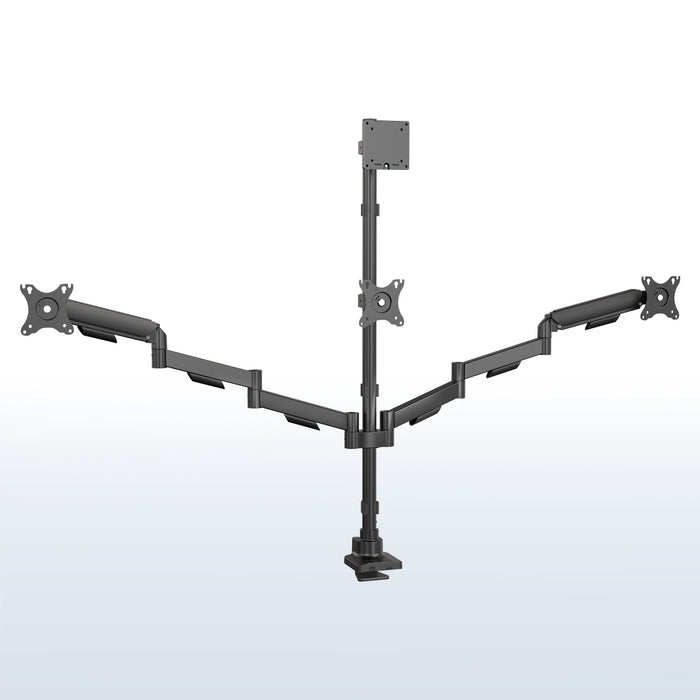 Quad Monitor Desk Stand (2 Mechanical Arms + 2 Fixed) - 17” to 49" Screens