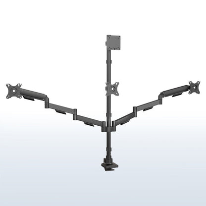 Quad Monitor Desk Stand (2 Mechanical Arms + 2 Fixed) - 17” to 49" Screens