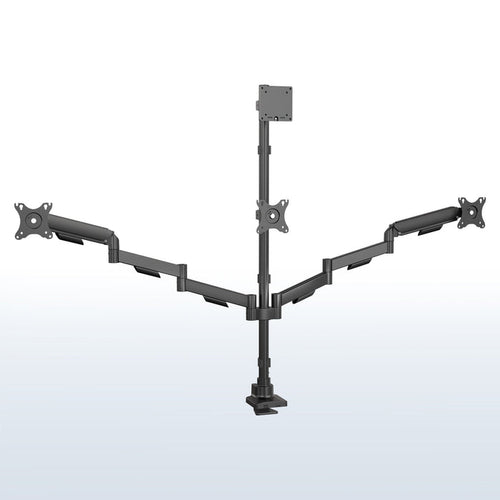 Quad Monitor Desk Stand (2 Mechanical Arms + 2 Fixed) - 17” to 49" Screens