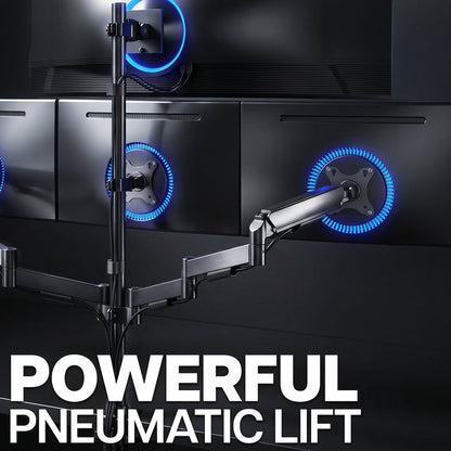 Quad Monitor Desk Stand (2 Mechanical Arms + 2 Fixed) - 17” to 49" Screens