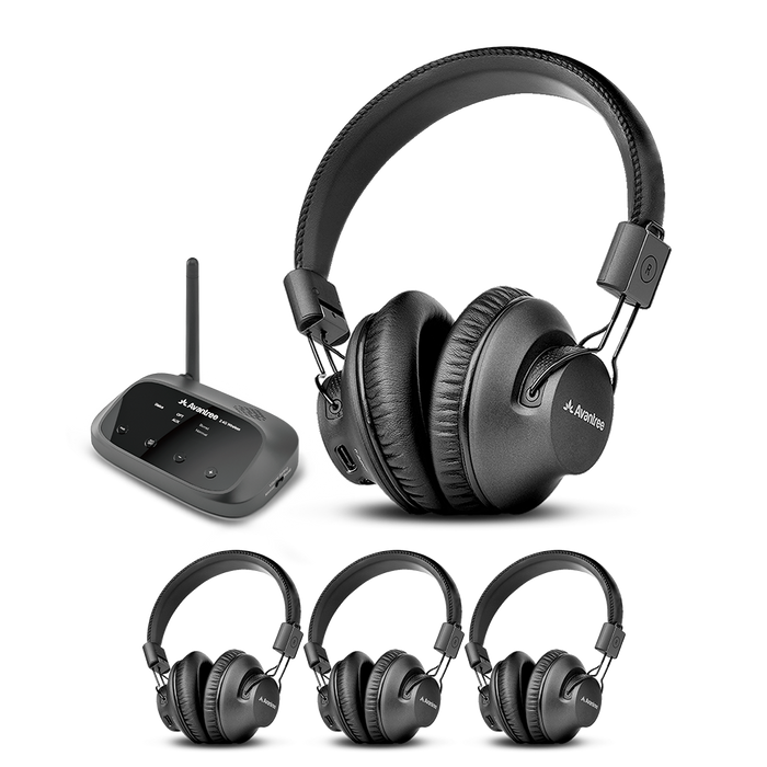 Quartet Wireless Broadcasting Set for Party, Silent Disco, Low Latency, Scalable to 100 Headphones
