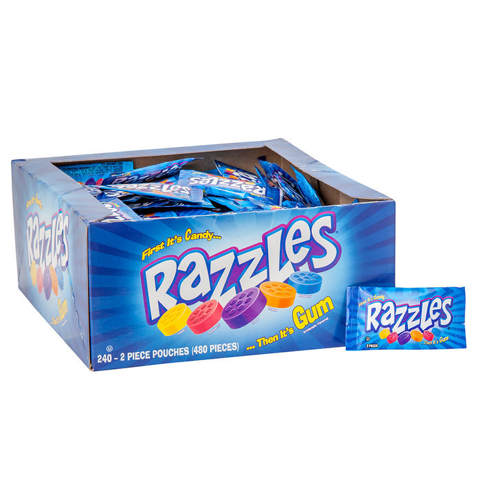 Razzles Original Candy Gum 2 Piece Pouches - 240 Count
