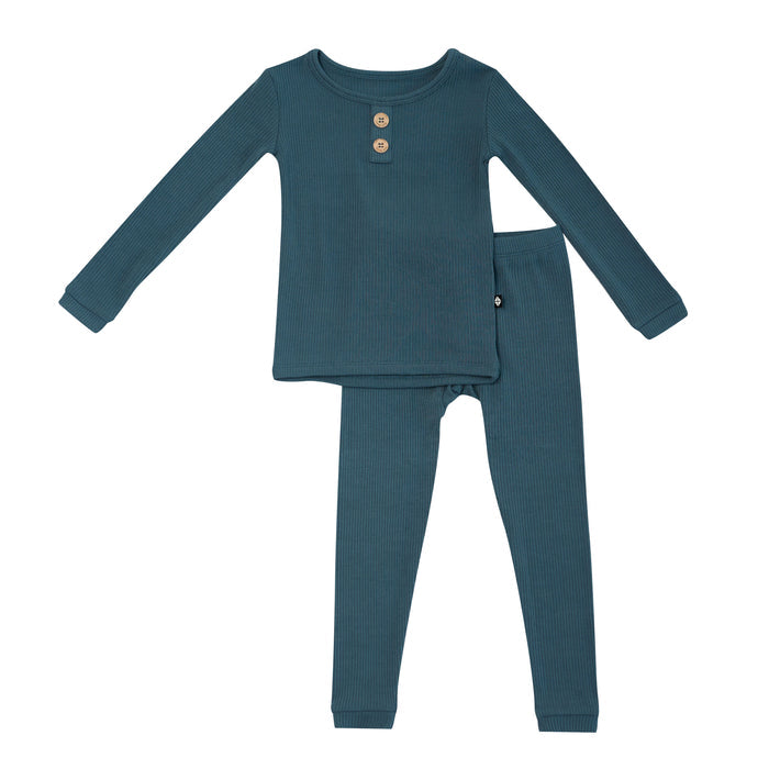 Product photo of the Ribbed Henley Set in Atlantic