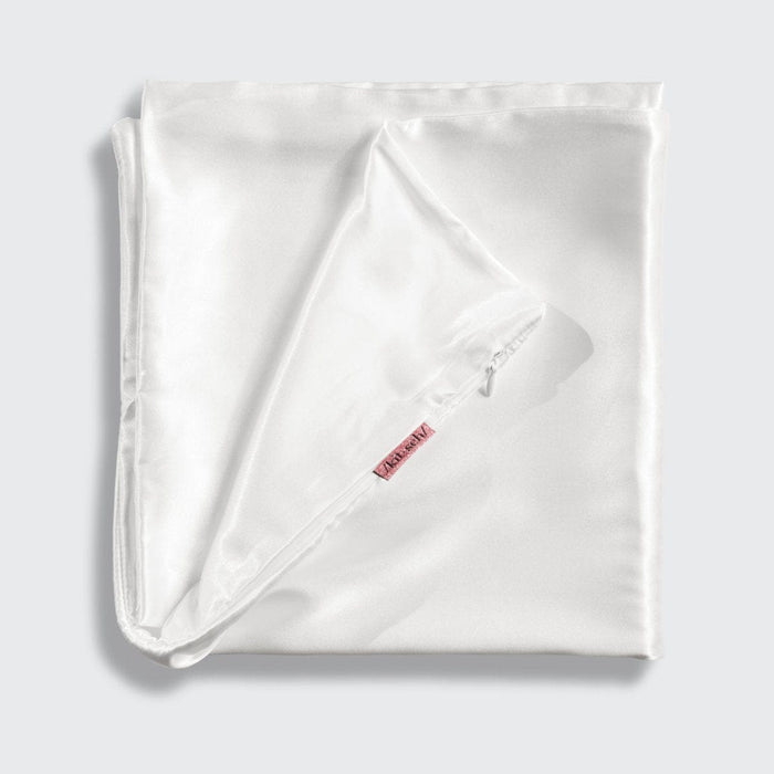 KITSCH Ivory King Satin Pillowcase — product image — smooth ivory satin pillowcase for frizz-free sleep