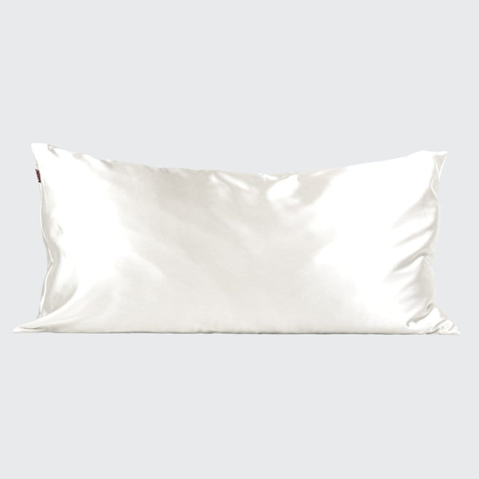 KITSCH Ivory King Satin Pillowcase — product image — ivory satin king pillowcase detail