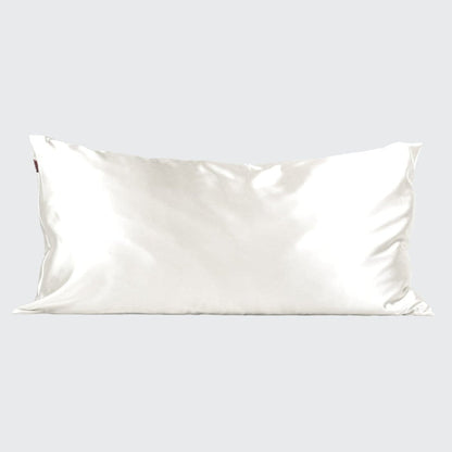 KITSCH Ivory King Satin Pillowcase — product image — ivory satin king pillowcase detail